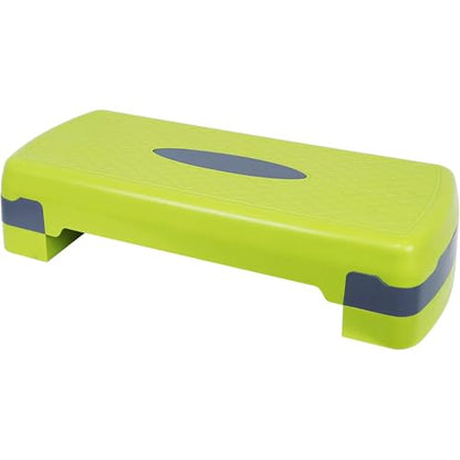 Fitvids Aerobic Step Platform Trainer with Adjustable 2-Level Risers, 400 Pound Weight Capacity – Non-Slip Exercise Stepper - color: Lemon/Gray