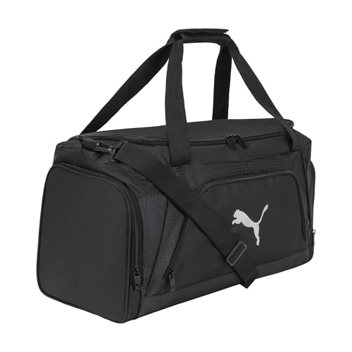 PUMA unisex-adult Accelerator Duffel Bag with Removable Strap & Shoe Pocket - color: New Silver/Black