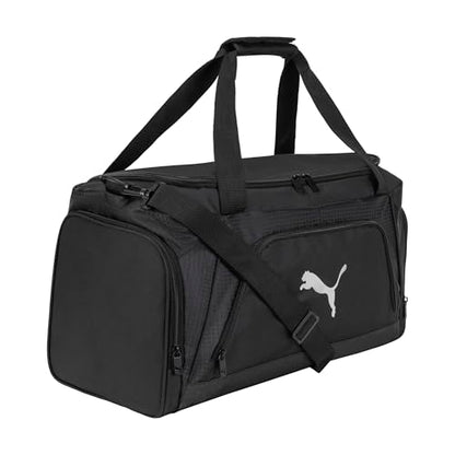 PUMA unisex-adult Accelerator Duffel Bag with Removable Strap & Shoe Pocket - color: New Silver/Black