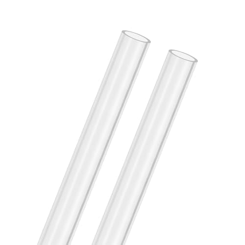 M METERXITY 2-Pack Clear Rigid Acrylic Pipe, 8mm[0.31"] ID x 10mm[0.39"] OD Plastic Round Tube for Water Cooling System/Lamps/Fountains/Aquariums/Display Stand, Acrylic Tubing [305mm/12IN] - size: 8mm ID x 10mm OD