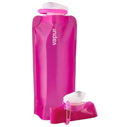 Vapur Collapsible Water Bottle with Carabiner - 23oz (0.7L) - Magenta - color: Magenta