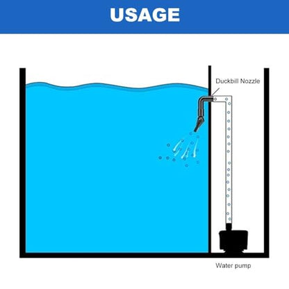 Black Plastic Aquarium Water Outlet Rotatable Elbow Pipe Fitting Fish Tank Nozzle Duckbill Sprinkler Aquarium Canister Filter(L) - size: L