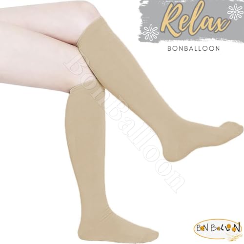 Beige Islamic Islam Socks For Modest Muslim Women Woman's Hijab Hejab Abaya Hijab Veil Stretch Leg Foot Cover Covers Extensions Winter Warm Warmer Knit Cozy Socks Gifts جورب اسلامى حريمي