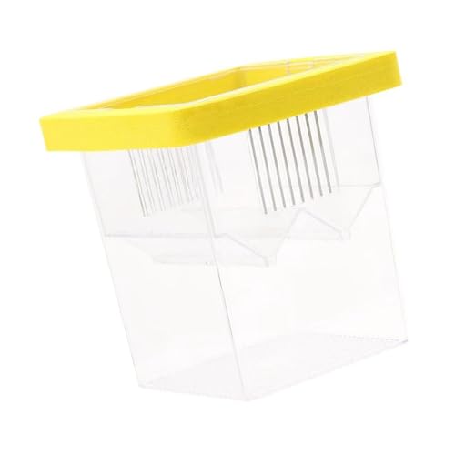 Fishtank Hatchery Incubator Aquarium Small Breeding Box Clear Breeder Isolation Hatching Box with Suction Cup Safe Fish Eggs Incubator - color: Yellow