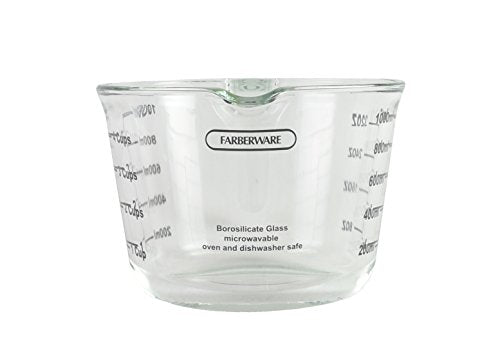 Farberware 4-Cup Borosilicate Glass Wet and Dry Measuring Cup with Oversized Measurements, Clear - style: 4-Cup