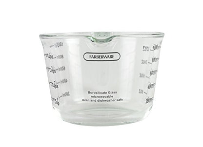Farberware 4-Cup Borosilicate Glass Wet and Dry Measuring Cup with Oversized Measurements, Clear - style: 4-Cup