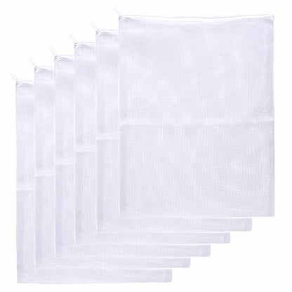 JIHAQUA Aquarium Filter Bags Large - Reusable Fish Tank Filter Media Mesh Bags with Plastic Zipper (11.5 x 15.5 inch (6 Pack)) - size: 11.5 x 15.5 inch (6 Pack)