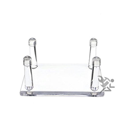 3.4" Four-Peg Display Stands Holder with Anti-Scratch Guards for Hunting Decoys, Minerals, & Fossils, 2 Pack