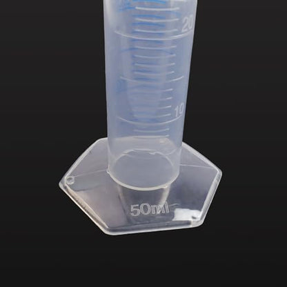 Antrader Measuring Cylinder, 3-Pack Transparent Graduated Test Tube Plastic Lab Cylinder Flask with 2-Sided Marking, 50ml