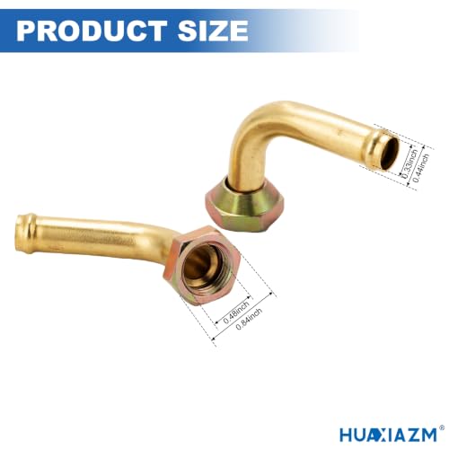 2pcs Transmission Line Fitting Brass 3/8in Tube for Accord 2.2L 1995-1997 | for Accord 1994, Prelude 1997-2001, CL 2.3L 1998-1999, CL 2.2L 1997, Radiator Transmission Line Fittings (M14x1.5 Thread)