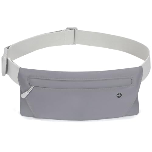 WHIPPY Slim Running Belt Fanny Pack for Women Men Elastic Runners Belt Waist Pouch Chest Bag Phone Holder Waist Pack for Running Hiking - color: 7-Dark Grey