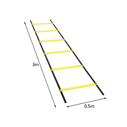 Agility Ladder Football Speed Training Equipment Soccer and Strength Nylon PP Material Suitable for Kids Adults Athletes, 300cm 6 Sections
