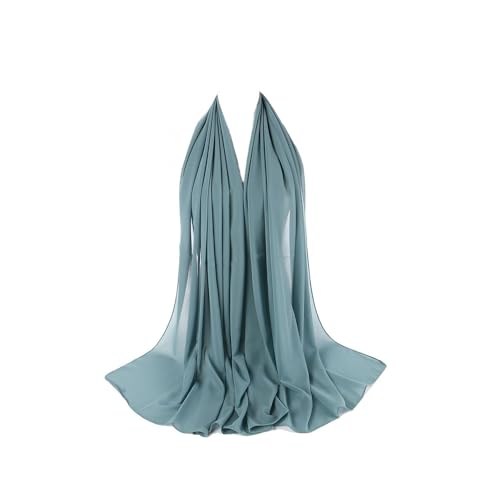 Premium Chiffon Hijab Head Scarf Shawl Wrap for Muslim Women Lightweight - color: Light Blue