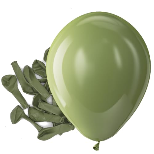Bezente Sage Green Latex Party Balloons - 150 Pack 5 Inch Matte Small Olive Green Helium Balloons for Birthday Bridal Shower Wedding Graduation Anniversary Safari Jungle Party Decorations - color: 11-green-p104, size: 5inch (Small)