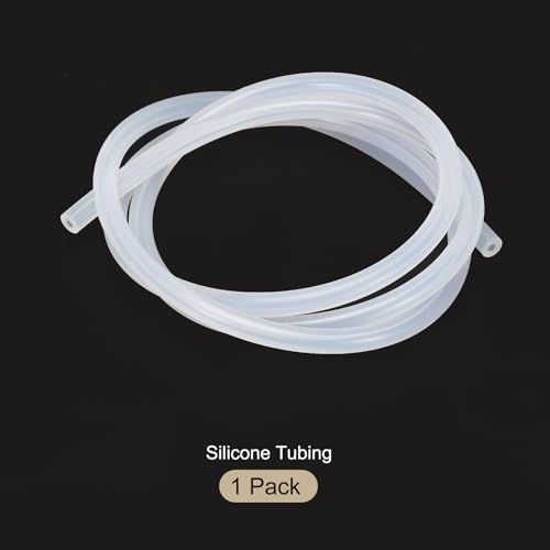 1m(3.3ft) 2mm(0.08") ID x 6.4mm(1/4") OD Silicone Tubing Clear Industrial Plastic Tubing Pure Silicone Hoses for Pump Siphoning Draining Irrigation Brewing - color: Clear, size: 0.08" x 1/4"