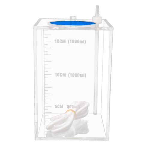Aquarium Choice Acryli Made Liquid Storage Bucket Dosing Pump Reservoir Container (4.25 * 4.25 * 6.5 Inch;1500ml/1.5L（Blue Version) - size: 4.25*4.25*6.5 Inch;1500ml/1.5L（Blue)