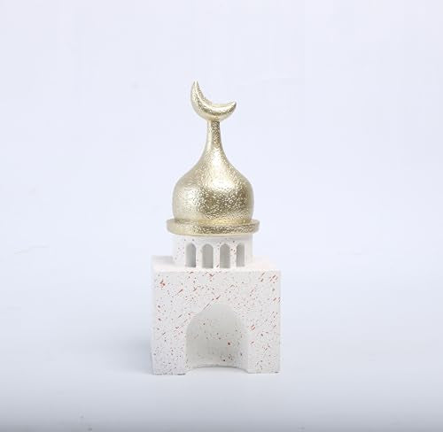 Islamic Cultural Decor Collection - Handcrafted Resin Mosque Models & Tower Ornaments for Home/Office Display Ramadan Decoration (Tower 2) - style: tower 2