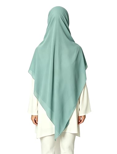 Lina & Lily Premium Chiffon Hijab Head Scarf Shawl Wrap for Muslim Women Square 58'' x 58'' - color: Sage Green