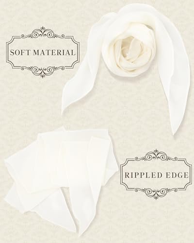 Chiffon Scarf for Women, Removable Flower Neck Scarf Light Soft Fashion Rose Scarves Versatile Headband or Hair Band - color: Cream