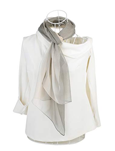 uxcell Women'sChiffon Sheer Long Scarf Silky Gradient Party - color: Gray Beige