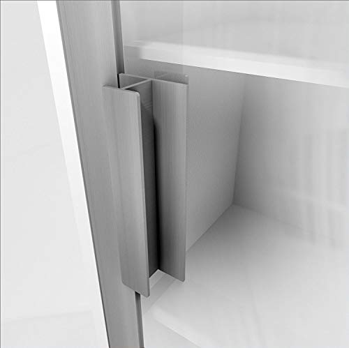 HRX Self-Adhesive Edge Fingerpull Door Handle - Easy to Install Screwless Peel and Stick on Glass, Wood, Metal, Plastic - Sliding Doors Knob for Kitchen Fronts, Drawers & Dressers Panels - 2 Pack - color: Clear Polished