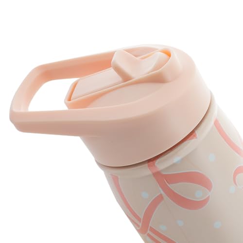 adidas Stainless Steel Metal Water Bottle 20 oz (600 mL) Straw Lid - color: Pink Tint/White/Semi Frozen Turbo Pink/2