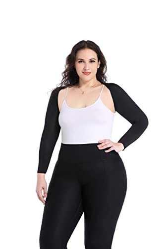 Plus Size Advanced Cooling Shawl Arm Sleeves Sun Protection Women Breathable Anti-UV Golf Outdoor Sports Cooler Shrug - color: Black, size: 3X-Large