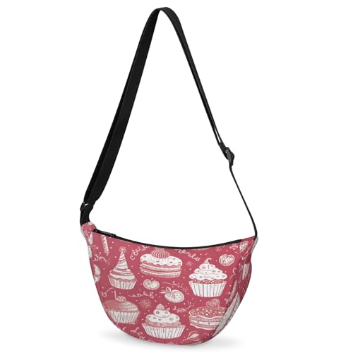 Crossbody Bag for Women Men, Lightweight Small Sling Hobos Dumpling Bag Crescent Purse, Crescent Moon Bag - color: Color D