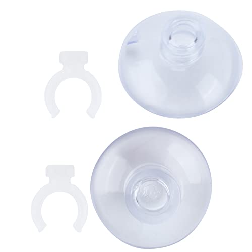 SUNGOOYUE Aquarium Hose Clamp Plastic Suction Cup Air Line Tube Holder for 12 to 16mm Transparent Pipe, 2 Cups 2 Clips, High Temperature Fixture for Fish Tank Tube Routing (Can clamp 12-16mm) - size: Can clamp 12-16mm