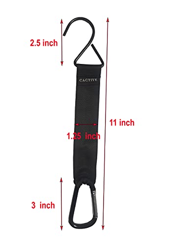 Fence Hooks for Bat Bags and Water Bottle, Keep the Baseball Equipment Clean and Tidy (Black, 6)