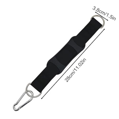 Tree Swing Hanging Strap – Hammock Mounting Belt, Strong Boxing Bag Hook | Noise Free Anti Slide Padding with Secure Build for Outdoor Indoor Fitness Use - color: Black