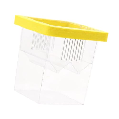 Fishtank Hatchery Incubator Aquarium Small Breeding Box Clear Breeder Isolation Hatching Box with Suction Cup Safe Fish Eggs Incubator - color: Yellow