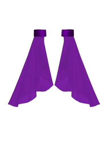 Detachable Sleeves for Wedding Dresses Chiffon Bell Sleeve Arm Covers Victorian Gothic Bridal Gown Accessories - color: Dark Purple
