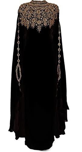 Abaya Kaftan Kimono FARASHA Fancy Casual Muslim Dubai Loose Cover Ups Moroccan - color: Black, size: X-Large