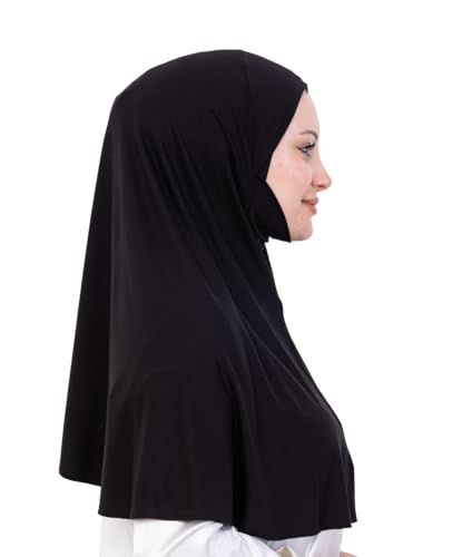 Prien Easy To Wear Hijab For Women, Muslim Instant Turban With Niqab, Islamic Clothes, Soft Scarf For Prayer, Abaya, Khimar - color: Black