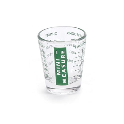 Kolder Mini Measure Heavy Glass, 20-Incremental Measurements Multi-Purpose Liquid and Dry Measuring Shot Glass, Green - color: Green, size: Single