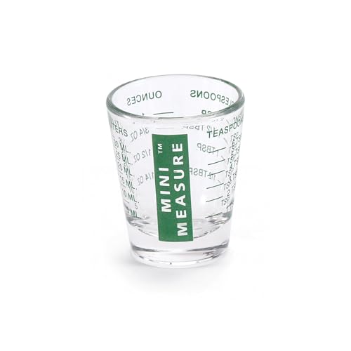 Kolder Mini Measure Heavy Glass, 20-Incremental Measurements Multi-Purpose Liquid and Dry Measuring Shot Glass, Green - color: Green, size: Single