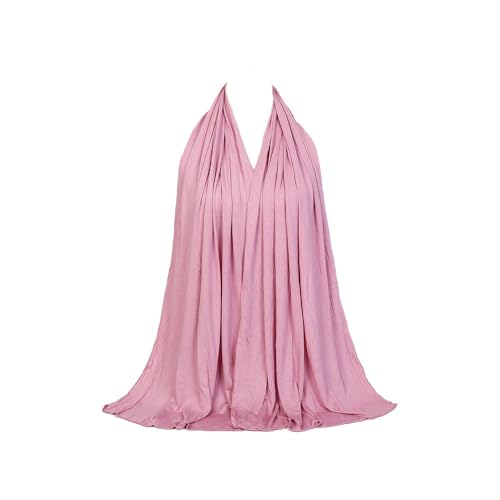 Non-see-through Premium Jersey Maxi Hijab Head Scarf Wrap for Muslim Women - color: Dusty Pink