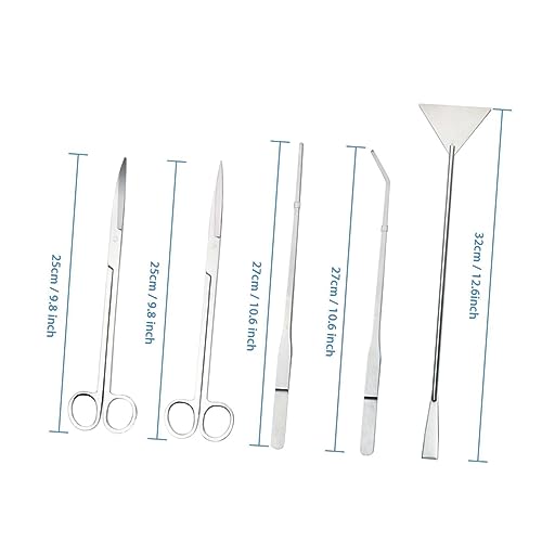 WOONEKY Stainless Steel Aquascaping Tool Tweezers Scissors Spatula for Aquarium Plant Care Resistant Aquatic Plant Tools for Fish Tank Maintenance