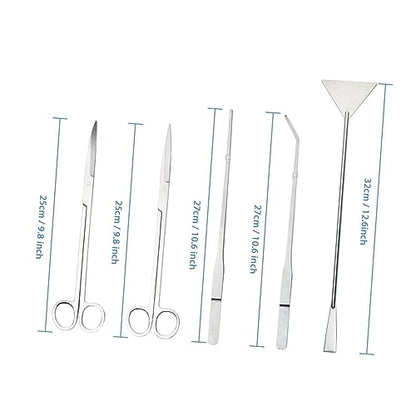 WOONEKY Stainless Steel Aquascaping Tool Tweezers Scissors Spatula for Aquarium Plant Care Resistant Aquatic Plant Tools for Fish Tank Maintenance