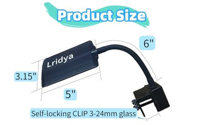 8W Clip-On Aquarium Light - White/Blue/Red, 5 Brightness Levels, Timer (3/6/12H), Aluminum Alloy