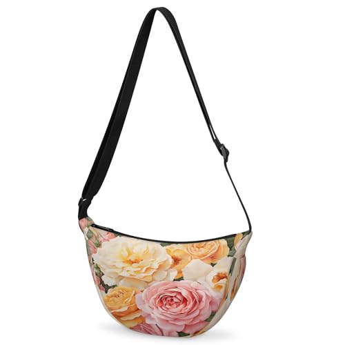 Crossbody Bag for Women Men, Lightweight Small Sling Hobos Dumpling Bag Crescent Purse, Crescent Moon Bag - color: Color K