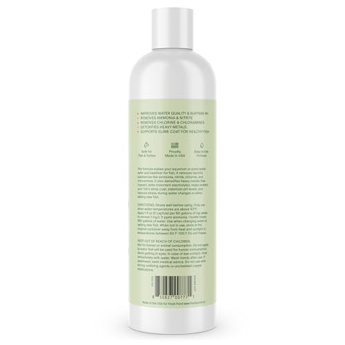 Aquarium & Pond Water Conditioner – Detoxifies Tap Water for Fish - Treats 9,600 Gallons - 16 Fl Oz.