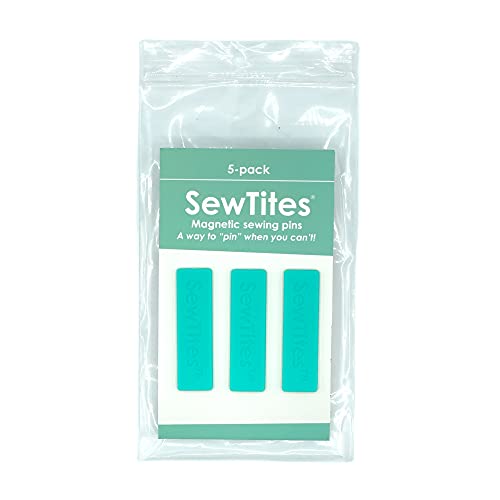 SewTites Original Magnetic Sewing Pins - Set of 5 Sewing Magnets to Replace Straight Pins & Fabric Clips for Sewing and Quilting