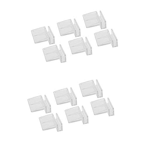 POPETPOP 2sets Fish Tank Cover Holders Aquarium Support Frame Plastic 5-6mm Glass Tank Secure Fit 20pcs*2