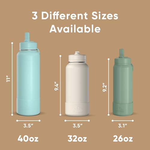 Hydrapeak 32oz Sport Insulated Water Bottle with Straw Lid, Leak & Spill Proof, Keeps Drinks Cold for 24 Hours, Hot for 12 Hours, Premium Stainless Steel Water Bottles (32oz, Tangerine) - color: Tangerine