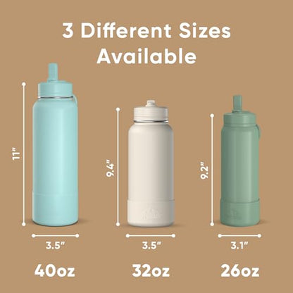 Hydrapeak 32oz Sport Insulated Water Bottle with Straw Lid, Leak & Spill Proof, Keeps Drinks Cold for 24 Hours, Hot for 12 Hours, Premium Stainless Steel Water Bottles (32oz, Tangerine) - color: Tangerine