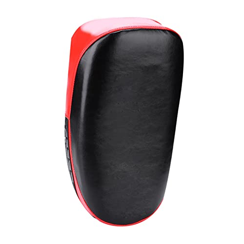 Muay Thai Pad for Training, Curved Kickboxing Kicking StrikeShield, KickShield, Coaching Kick Boxing, MMA, Martial Arts, Karate, Taekwondo, Punching, Foot, Knee and Elbow Target (Black Red)