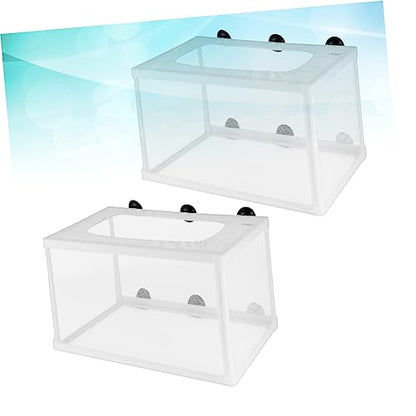 YARNOW 2pcs Big Fish Breeder Net for Aquarium Durable Incubator with Suction Cups for Fry Hatchery Increases Survival Rate Efficient Isolation for Fish Tank Use