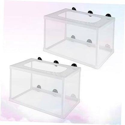 Mikikit 2pcs Fish Net Hatchery Incubator with Suction Cups for Aquarium Use Durable Breeding Net for Fish Tanks for Aquatic Environments